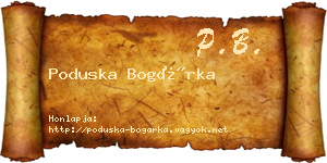 Poduska Bogárka névjegykártya